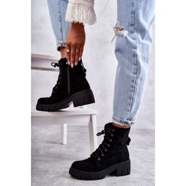 PG1 Women's Suede Warm Boots With Zipper Black Emilien 4