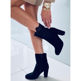 High-heeled boots with lace from Esmeralda Black 1