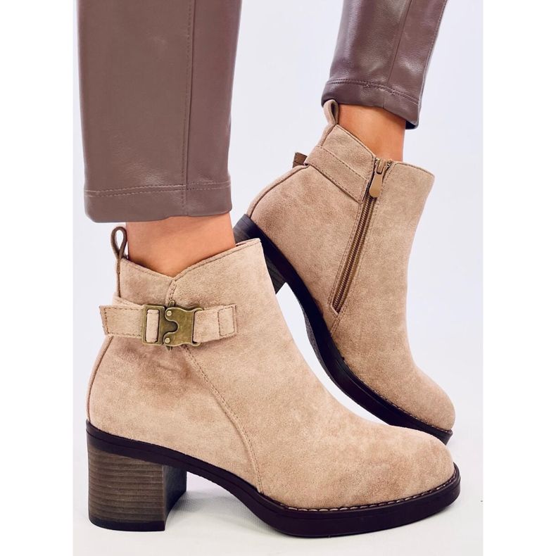 Classic high heels Marsha Khaki boots beige 2