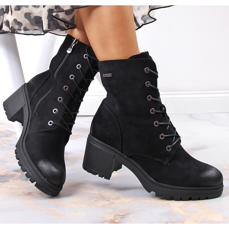 Black Vinceza suede boots on the post 1