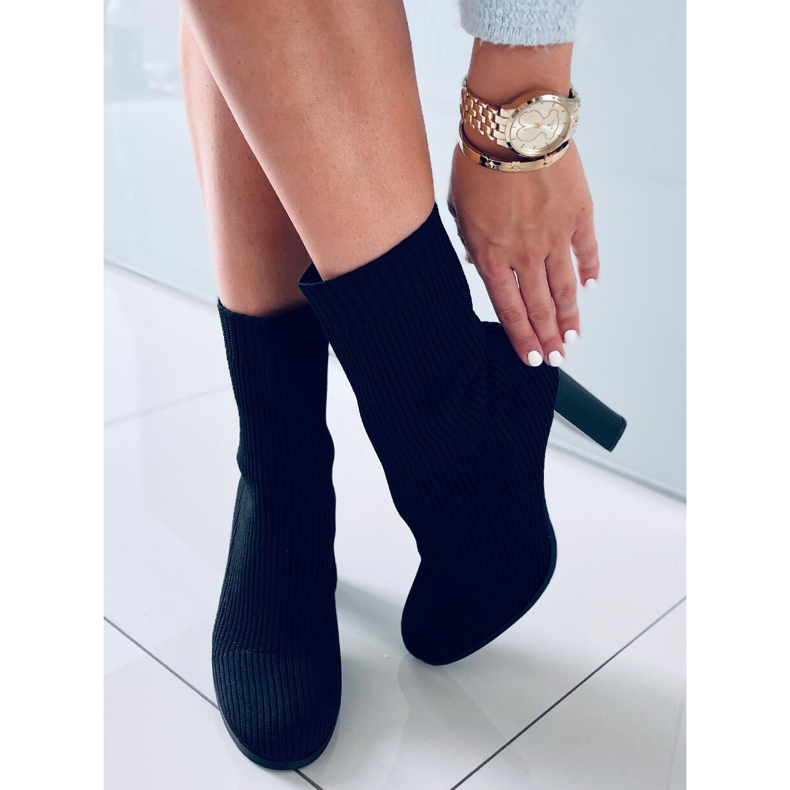 Hermione Black high-heeled sock boots 2