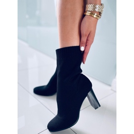 Hermione Black high-heeled sock boots 1