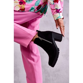 Suede Boots On High Heels With A Zipper Black Sevione 2