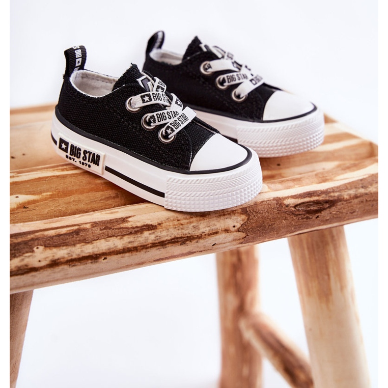 Children's Cloth Sneakers Big Star KK374049 Black-White 1