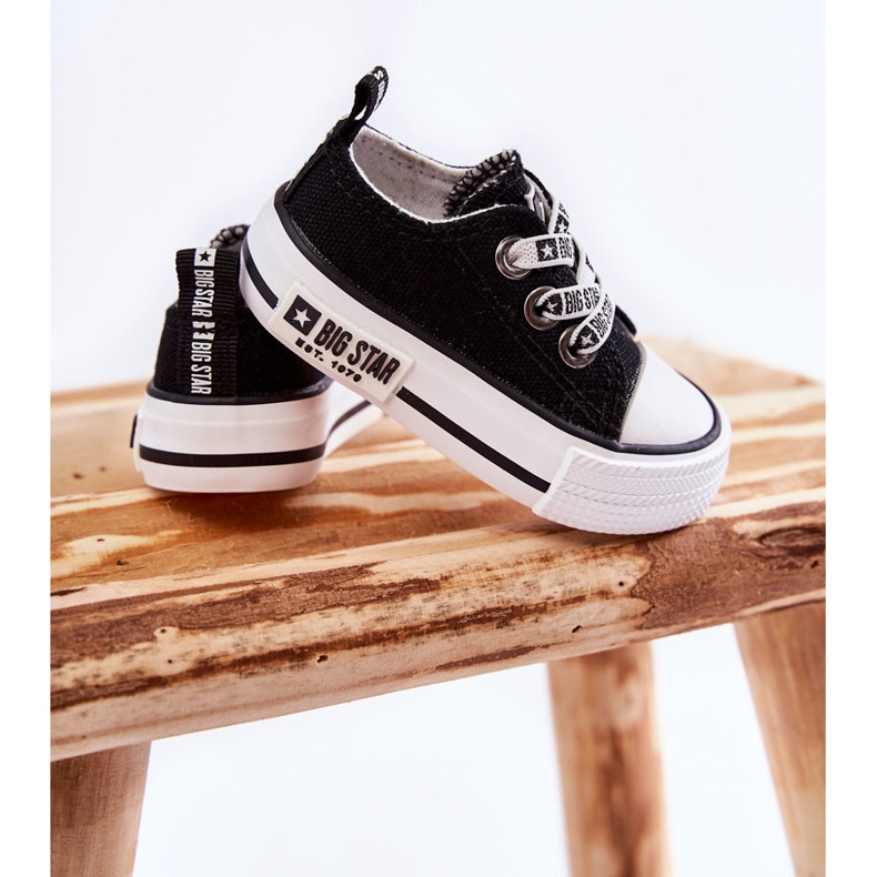 Children's Cloth Sneakers Big Star KK374049 Black-White 2