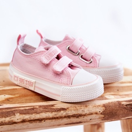 Children's Cloth Sneakers With Velcro Big Star KK374083 Pink 1