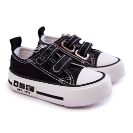 Children's Cloth Sneakers With Velcro Big Star KK374074 Black-White 1 Children's Cloth Sneakers With Velcro Big Star KK374074 Black-White 1