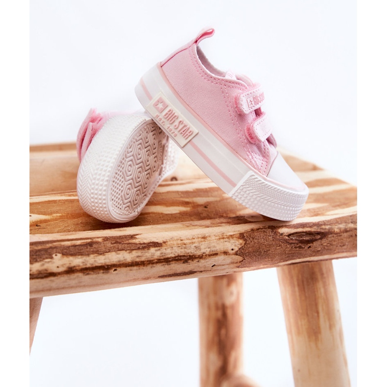 Children's Cloth Sneakers With Velcro Big Star KK374077 Pink 2 Children's Cloth Sneakers With Velcro Big Star KK374077 Pink 2