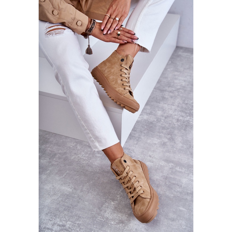 Women's Sneakers Big Star High Warm Camel GG274072 beige 1