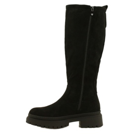 Evento Suede Boots with a Thick Bottom 22KZ35-5223 Black 1 Evento Suede Boots with a Thick Bottom 22KZ35-5223 Black 1