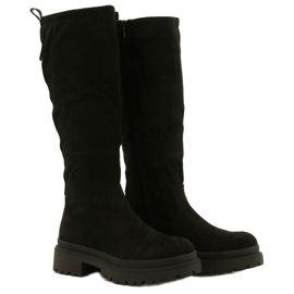 Evento Suede Boots with a Thick Bottom 22KZ35-5223 Black 3