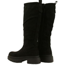 Evento Suede Boots with a Thick Bottom 22KZ35-5223 Black 2 Evento Suede Boots with a Thick Bottom 22KZ35-5223 Black 2