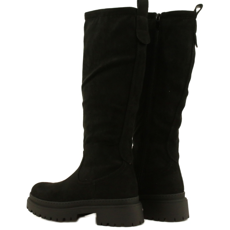 Evento Suede Boots with a Thick Bottom 22KZ35-5223 Black 2