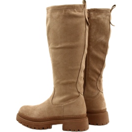 Evento Suede Boots with a Thick Bottom 22KZ35-5223 Beige 2 Evento Suede Boots with a Thick Bottom 22KZ35-5223 Beige 2