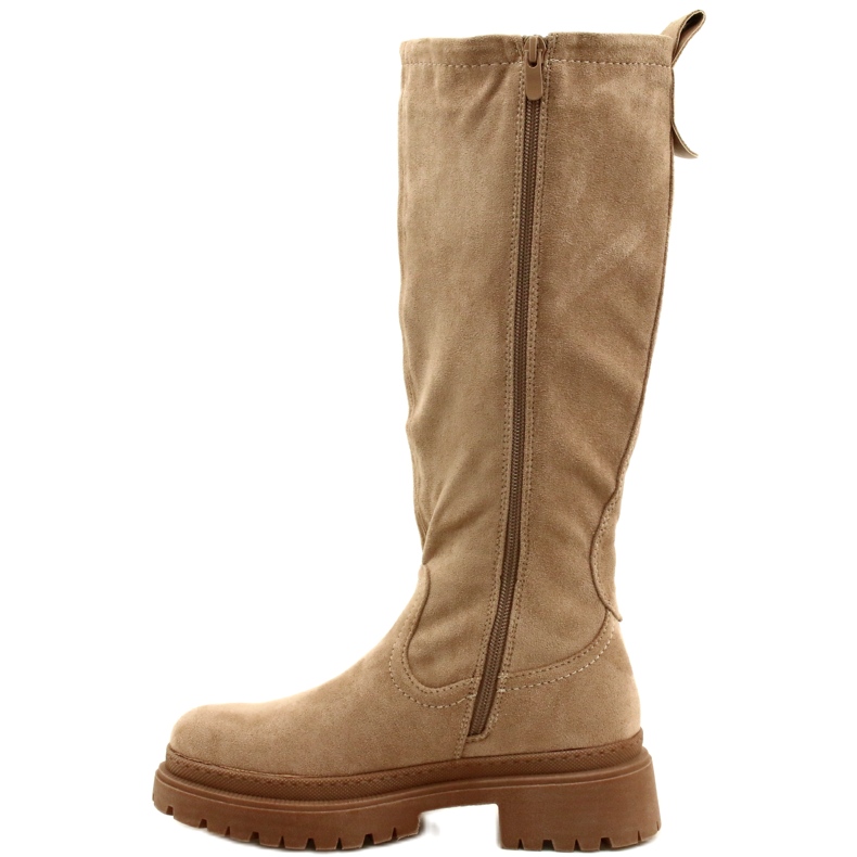 Evento Suede Boots with a Thick Bottom 22KZ35-5223 Beige 1 Evento Suede Boots with a Thick Bottom 22KZ35-5223 Beige 1
