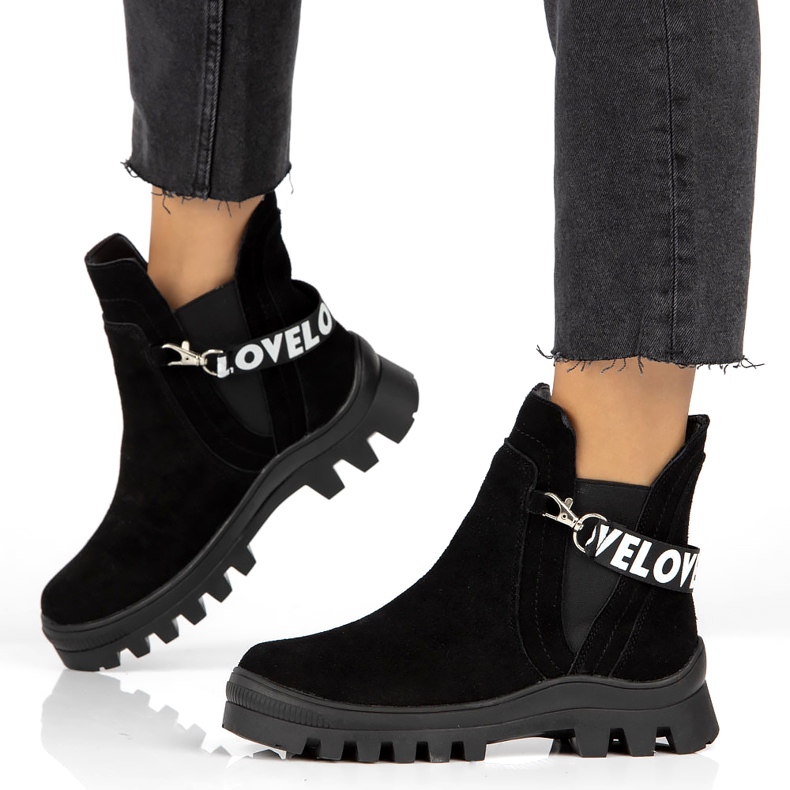 Suede Slip-On Ankle Boots With Decoration Filippo DBT3927 Black 1 Suede Slip-On Ankle Boots With Decoration Filippo DBT3927 Black 1