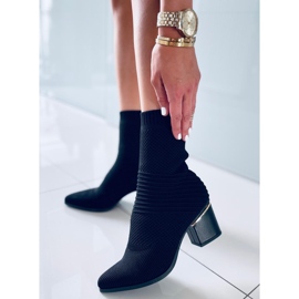 Tiara Black high-heeled sock boots 1