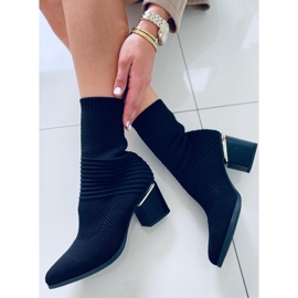 Tiara Black high-heeled sock boots 2