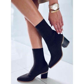 Tiara Brown high-heeled sock boots 1