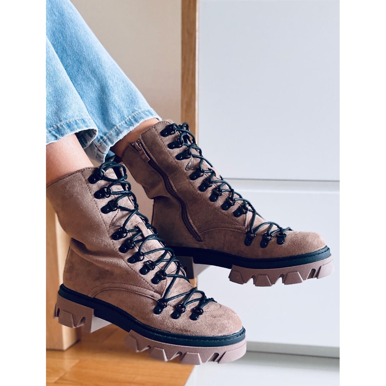 Conor Khaki lace-up boots brown 2