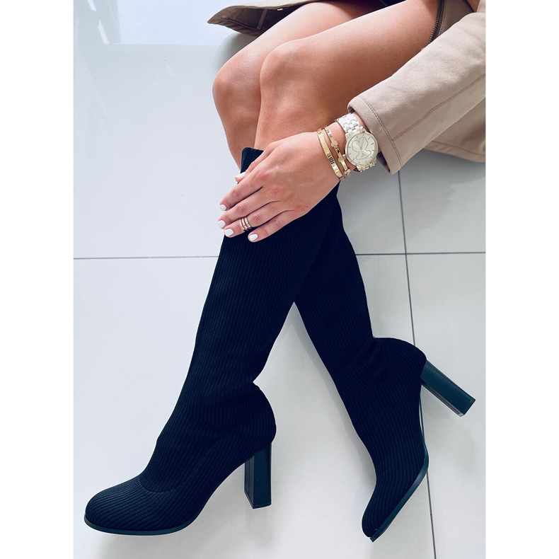 Claudia Black high-heeled sock boots 2