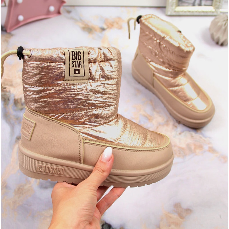 Girls' beige metallic snow boots Big Star KK374221 1 Girls' beige metallic snow boots Big Star KK374221 1