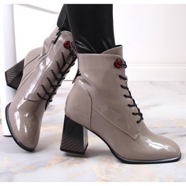 S.Barski Lacquered boots on the post, warm gray S. Barski grey 1