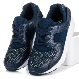 Kylie Sports shoes with crystals navy blue 2