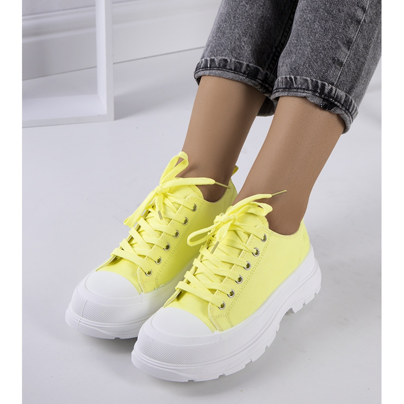 Yellow sneakers with a thick Ardglass sole 2
