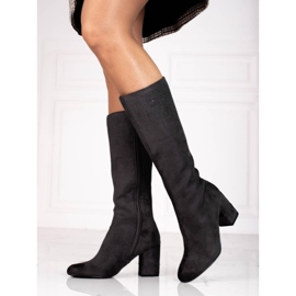 T.Sokolski Elegant gray Sokolski high-heeled women's boots grey 1 T.Sokolski Elegant gray Sokolski high-heeled women's boots grey 1