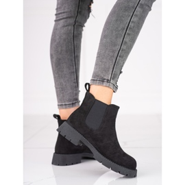 Flat black suede chelsea boots sale