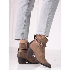 Brown women's Shelovet cowboy boots 2