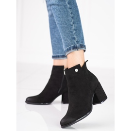 Black Shelovet women's boots with a decorative zipper at the back 1
