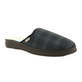 Befado Dr.orto Men's slippers in the checkered 132m016 blue 2