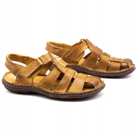 Polbut Men's leather sandals 211 beige 2 Polbut Men's leather sandals 211 beige 2