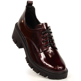 Women's burgundy lacquered loafers Potocki multicolored 1