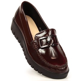 Women's loafers, platform burgundy Sergio Leone red multicolored 1