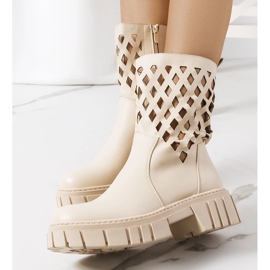 Cream Dinah boots beige 2