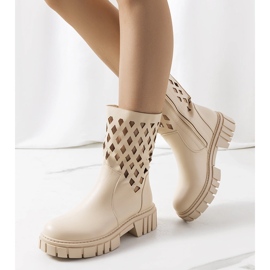 Cream Dinah boots beige 1