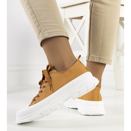 Brown sneakers with a thick Ardglass sole 1