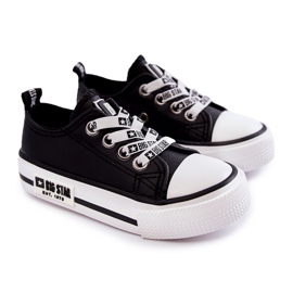 Children's Leather Sneakers Big Star KK374043 Black-White 2