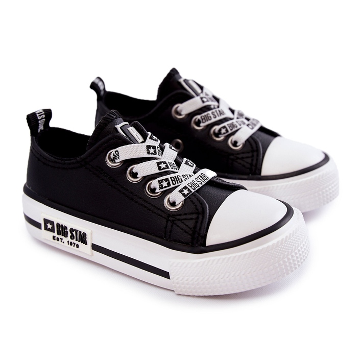 Children's Leather Sneakers Big Star KK374043 Black-White 2
