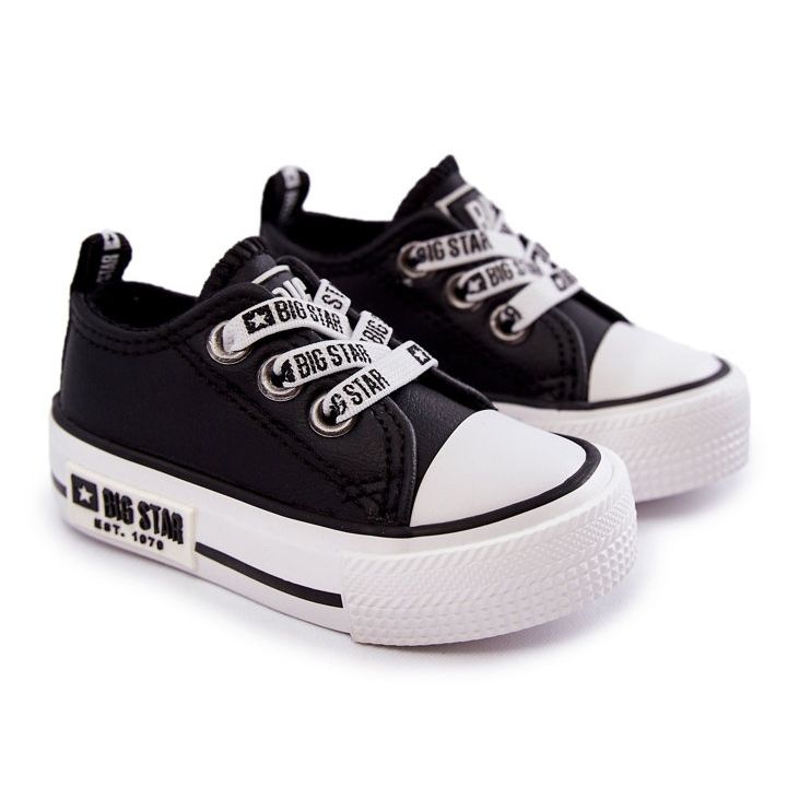Children's Leather Sneakers Big Star KK374041 Black-White 1