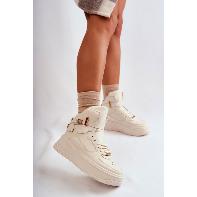 FB2 Women's Insulated High Sports Shoes Beige Lexa 2