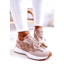Women's beige tied sports shoes 2 Women's beige tied sports shoes 2