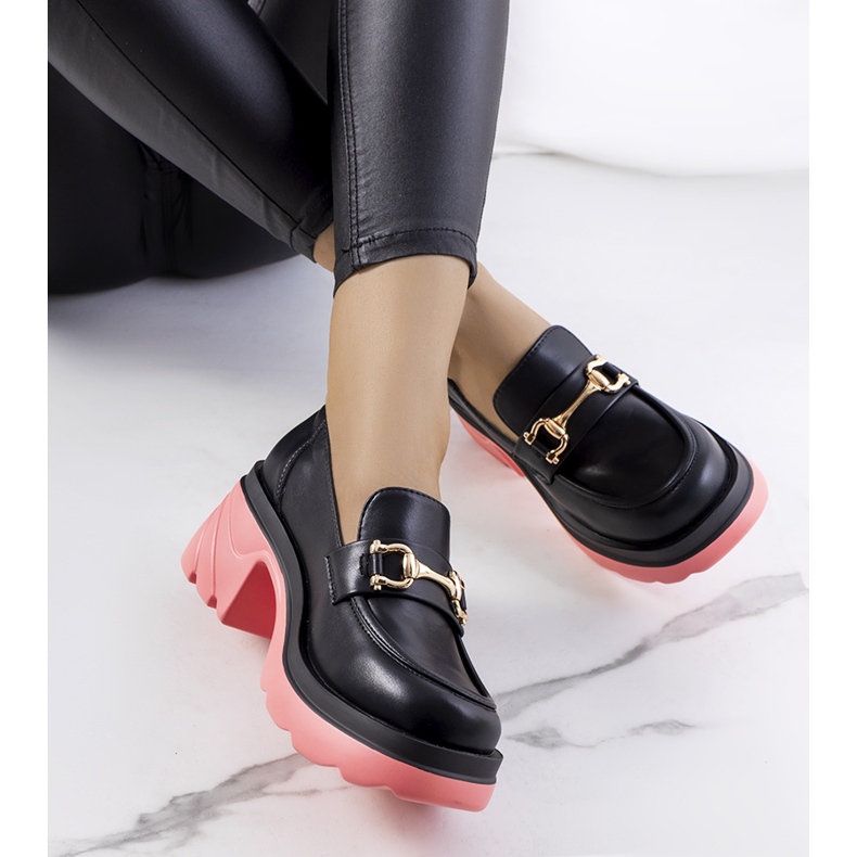 Black brogues on pink Korgal soles 1 Black brogues on pink Korgal soles 1