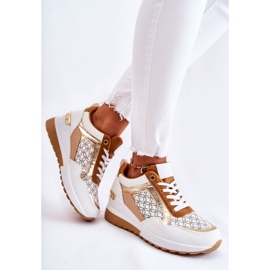 PG1 Women's Eco-leather Sport Shoes On Wedge White Catrine brown multicolored 2 PG1 Women's Eco-leather Sport Shoes On Wedge White Catrine brown multicolored 2