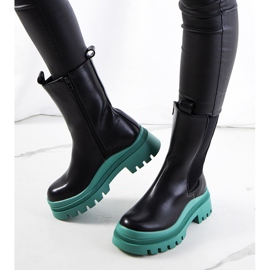 PA1 Black boots on the green Ruket platform 1
