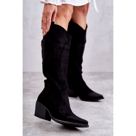WS1 Black Casey suede cowboy boots 1
