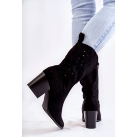 Women's Suede Boots With Black Ariane Cowboy Boots 2